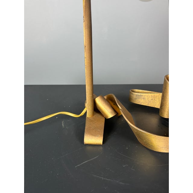 Art Deco Style Handcrafted Wrought Iron Desk Lamp, 1980s For Sale - Image 11 of 18
