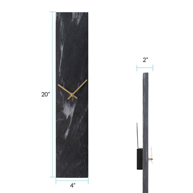 Black Mies Black Marble Monolith Clock For Sale - Image 8 of 10