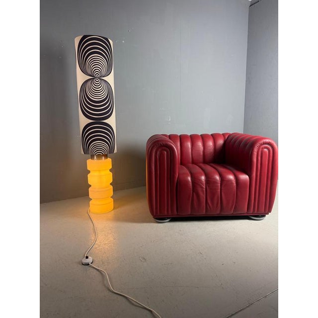 White Glass Floor Lamp with 3-Way Switch, Germany, 1970 For Sale - Image 9 of 16