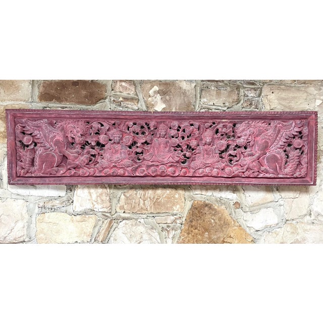 Antique Indonesian Carved Teak Panel For Sale - Image 13 of 13