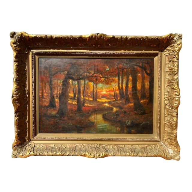 Listed American Artist George F. Kaumeyer Antique Landscape Painting For Sale