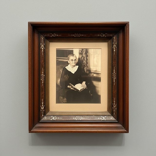 Antique Victorian Shadow Box Frame Sepia Portrait-Silver Gelatin Photo-C1800s For Sale - Image 4 of 11
