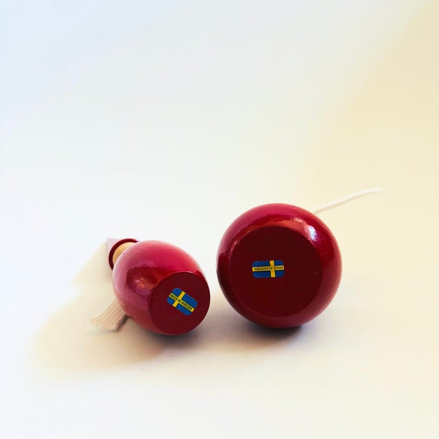 Red Wood Swedish Tomtes Gnomes by Larssons Tra - Set of 2 For Sale - Image 8 of 9