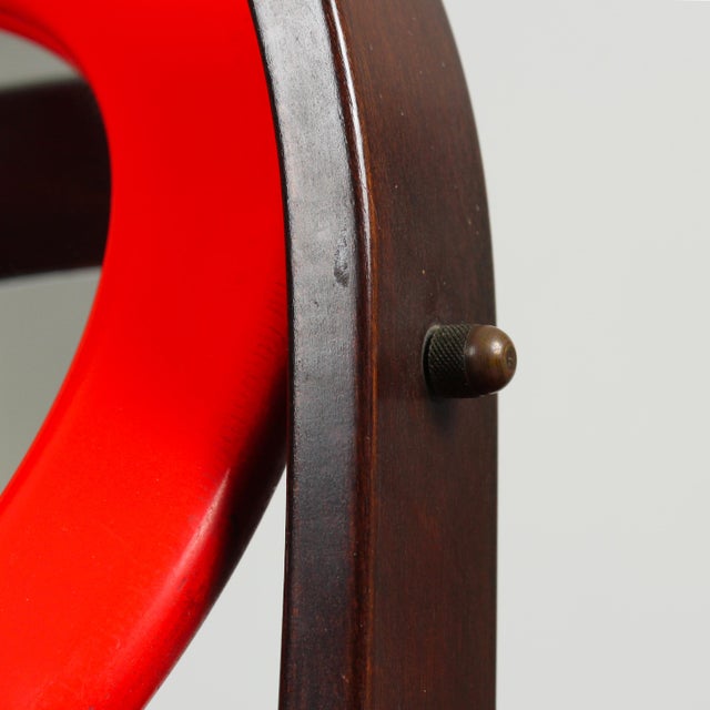 SP63 Sandretta Table Mirror in Red Lacquered Wood by Ettore Sottsass for Poltronova, 1966 For Sale - Image 11 of 18