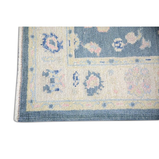 Turkish Oriental Hand Knotted Rug Turkish Oushak 3'1" x 4'10" For Sale - Image 3 of 5