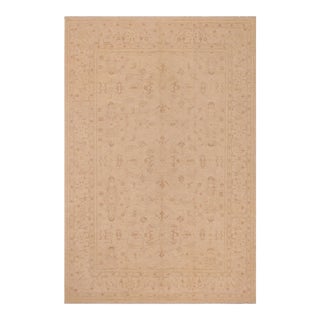 Boho Chic Ziegler Beige Brown Hand-Knotted Wool Rug- 8'9'' X 12'0'' For Sale