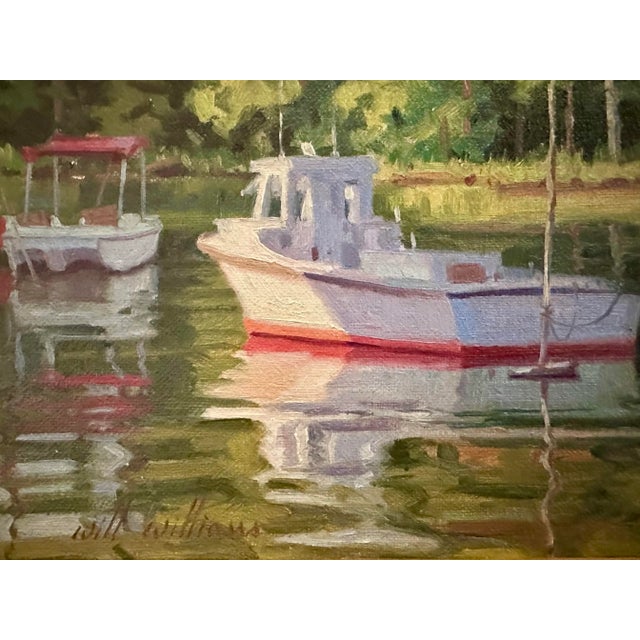 This oil painting of a crab boat is by Will Williams, a Maryland artist known for his nautical scenes and rural...