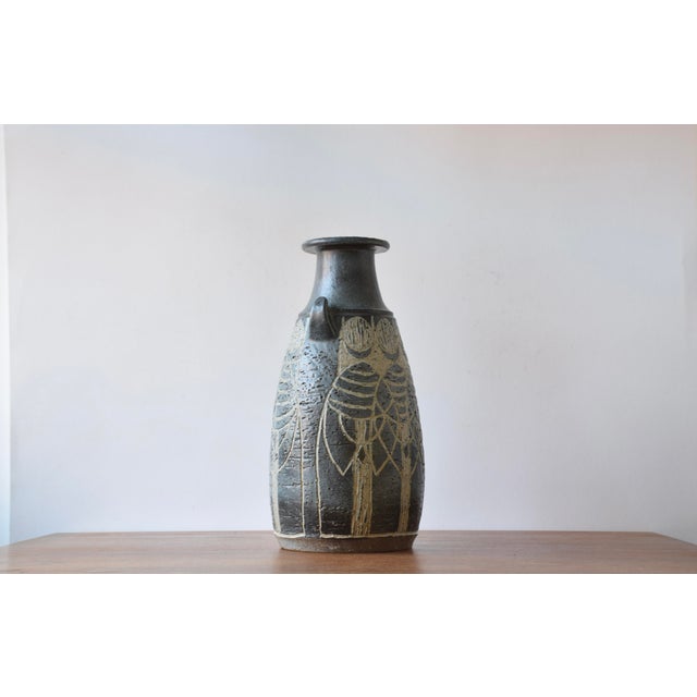 Mid-Century Modern Large Brutalist Danish Sejer Unic Sculptural Ceramic Floor Vase, 1970s For Sale - Image 3 of 14