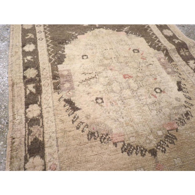 Rustic Galerie Shabab Collection Mid-20th Century Turkish Oushak Throw Rug For Sale - Image 3 of 8