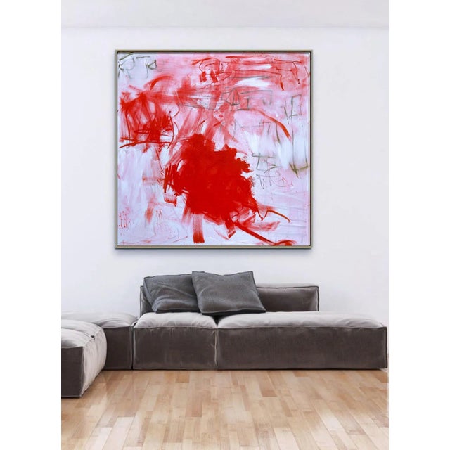 "Seeing Red" by Trixie Pitts Large Abstract Expressionist Oil Painting For Sale - Image 12 of 12