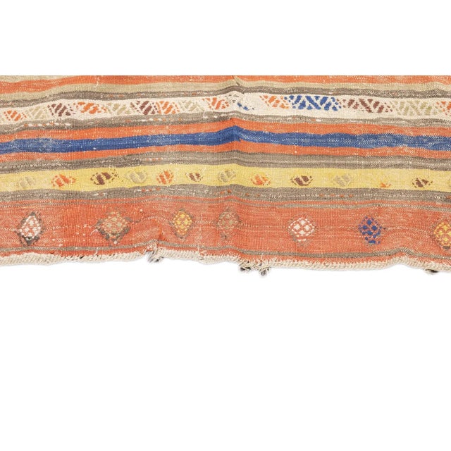 Orange Antique Turkish Kilim Rug 4'9'' x 10'5'' For Sale - Image 8 of 12
