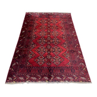 Vintage Afghan Ersari Khamyab Diamond Chain Tribal Rug - 9'2" X 6'0" For Sale