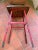Vintage Industrial Stool Oak Wood and Red Steel For Sale - Image 9 of 12