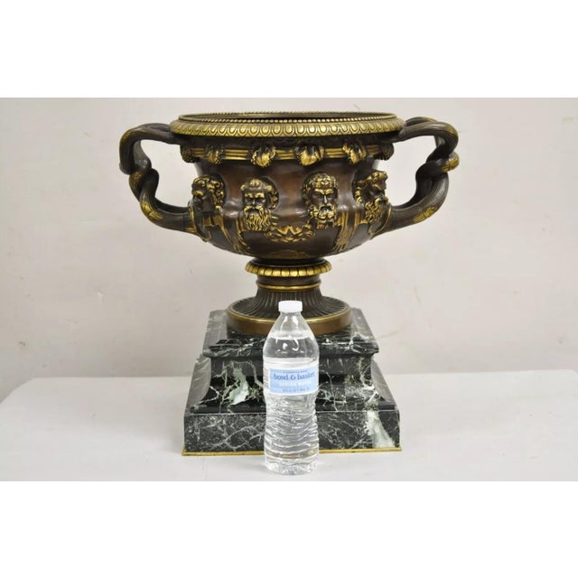Antique French Grand Tour Patinated Bronze Barbedienne Paris Warwick Vase For Sale - Image 10 of 12
