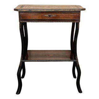 Late 19th Century Sewing Table Napoleon III Wood Marquetry and Brass, France For Sale