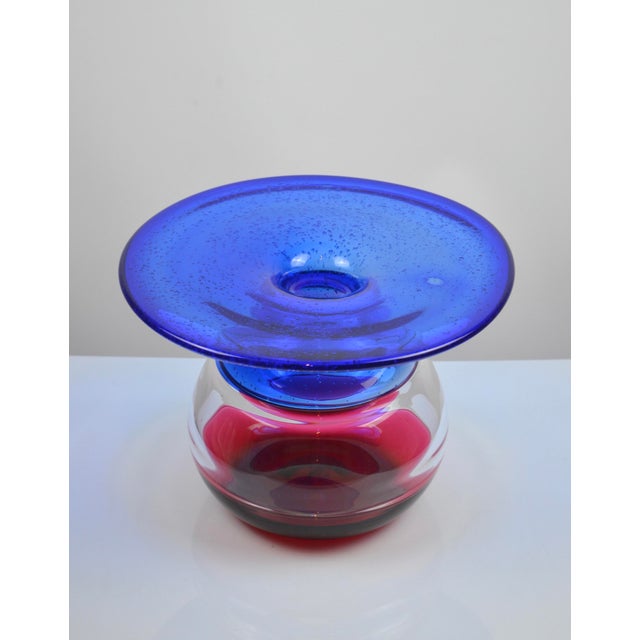 Large Vintage Vase in Blown Glass, 1980s For Sale - Image 6 of 11
