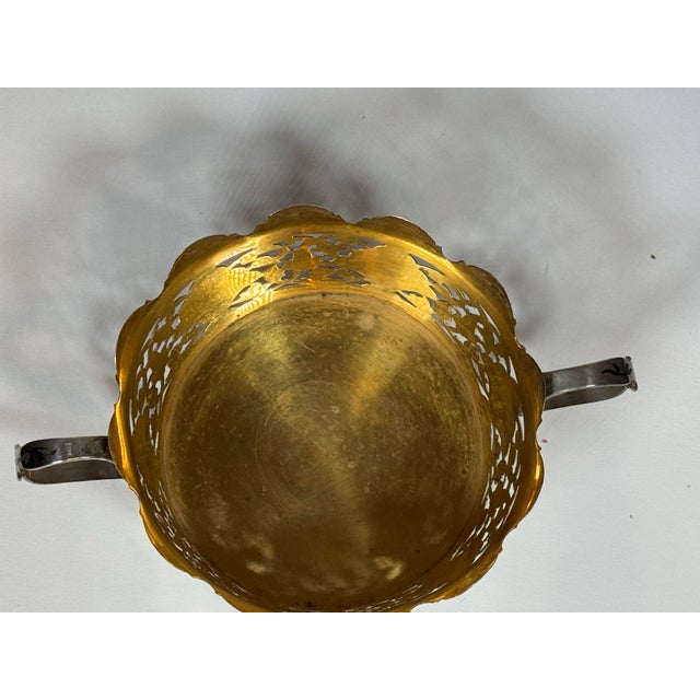 Traditional Vintage Kubachi 875 Silver Gilt Niello Openwork Sugar Candy Bowl For Sale - Image 3 of 10