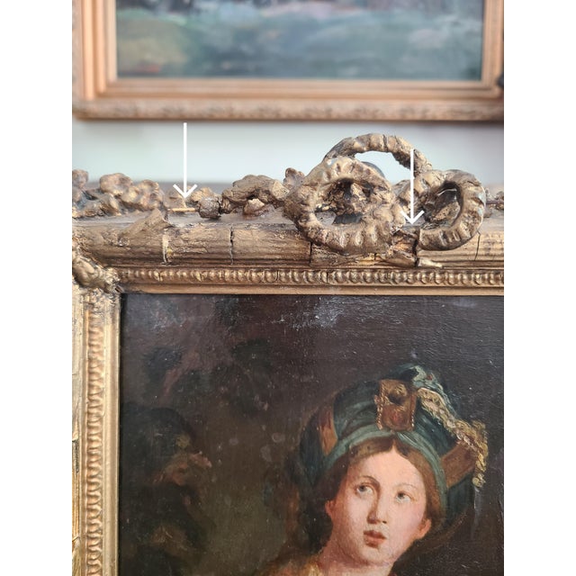 Small Antique Oil Painting Portrait of the Cumaean Sibyl After Domenichino For Sale - Image 15 of 15