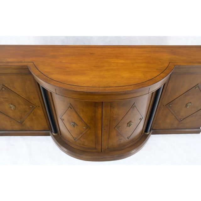 Brass Grosfeld House Demi Lune Shape Front 2 Part Beveled Glass Doors Breakfront MINT For Sale - Image 8 of 12