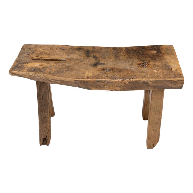Chinese Petite Reclaimed Elm Bench, C. 1900 For Sale