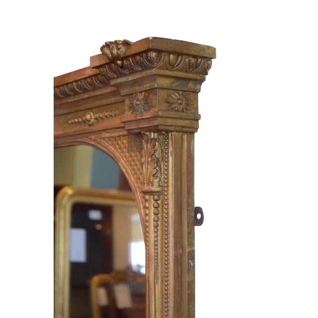 Large Antique Giltwood Overmantel Wall Mirror, 1899 For Sale - Image 12 of 18