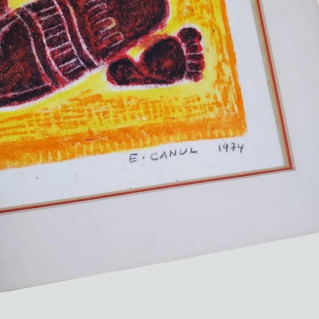 Authenticated Vintage Eliezer Canul Mayan Woodblock Print Collection – Four Hand-Signed Limited Editions, 1967-1974 (Incl. Rare 18/25) For Sale In Baltimore - Image 6 of 14