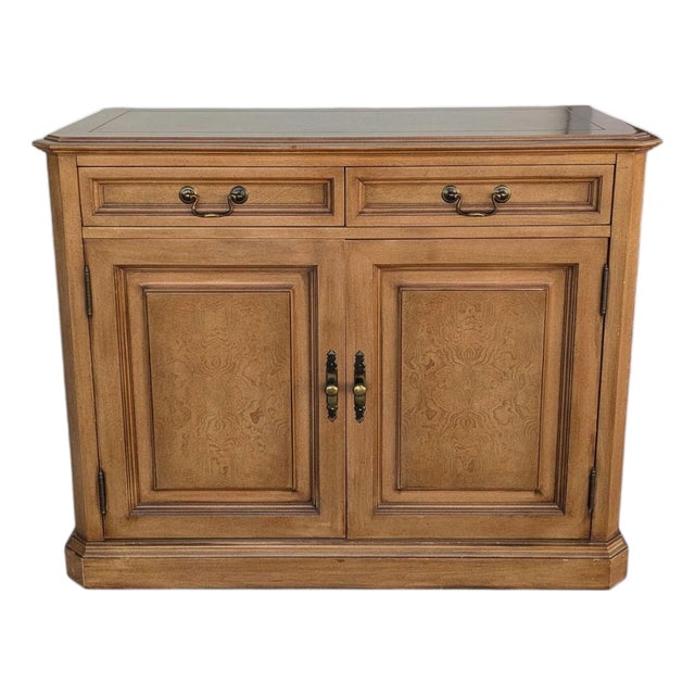 Vintage Buffet Cabinet • Solid Wood Sideboard • 1970s Storage Cabinet • Traditional Credenza • Entryway or Dining Roo... For Sale