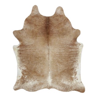 Rug & Kilim’s Contemporary Cowhide Rug With Striking Beige & Brown Patterns For Sale