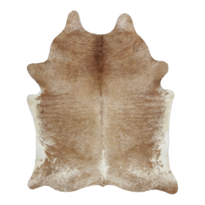Rug & Kilim’s Contemporary Cowhide Rug With Striking Beige & Brown Patterns