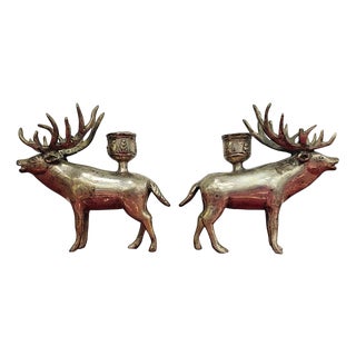 Mid-Century Modern Deer Shaped Candleholders, Italy, 1960s, Set of 2 For Sale