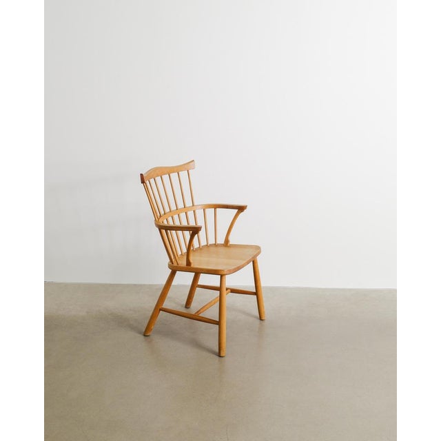 Danish Mid-Century Wooden 3250 Windsor Wingback Dining Office Chair by Børge Mogensen, 1960s For Sale - Image 9 of 9