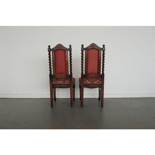 1960s Vintage Spanish Revival Barley Twist Dining Chairs (Set of 6) For Sale - Image 5 of 18