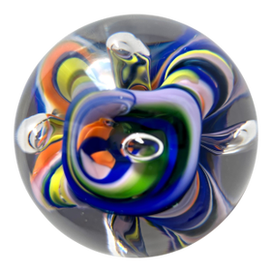 Hand-Blown 'Controlled Bubble' Paper Weight
