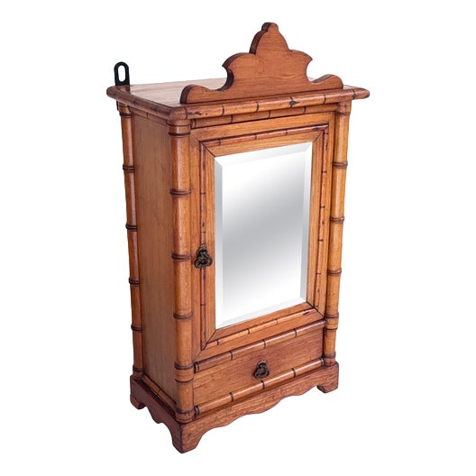 Small Bamboo and Pine Wardrobe For Sale