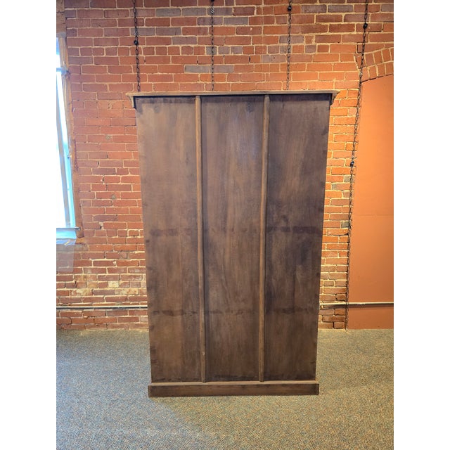 Handcrafted Reclaimed Wood Armoire With Iron Jali Bar Doors For Sale In Boston - Image 6 of 6
