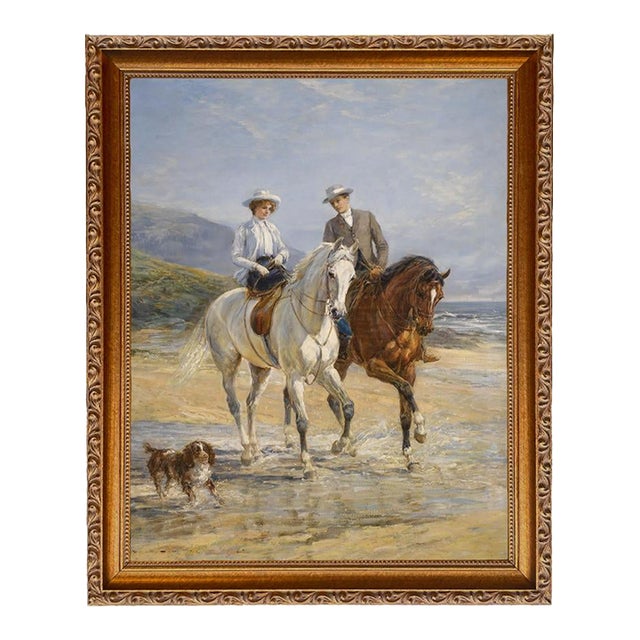 Pleasant Company by Heywood Hardy 11x14" Framed Oil Painting Print on Canvas in Antiqued Gold Frame For Sale