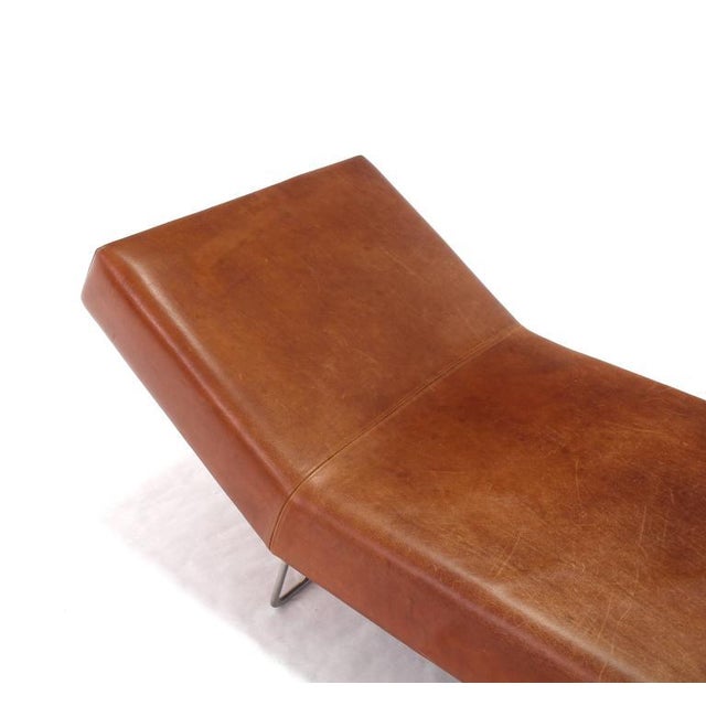 Vintage Mid Century Brown Leather Chaise Lounge Daybed Chairish