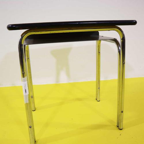 Chromed Metal Coffee Table with Red Laminate Top and Black Edges For Sale - Image 4 of 7