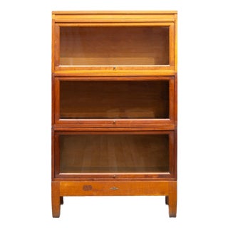 Antique Globe Wernicke 3 Stack Lawyer's Bookcase c.1930 For Sale