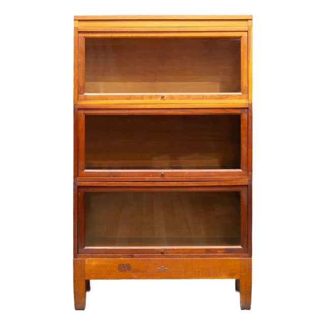 Antique Globe Wernicke 3 Stack Lawyer's Bookcase c.1930 For Sale