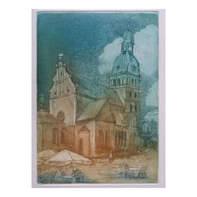 Jekaterina Gryazeva, Morning at Dome Square, Etching, 1990s For Sale