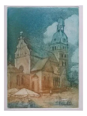 Jekaterina Gryazeva, Morning at Dome Square, Etching, 1990s