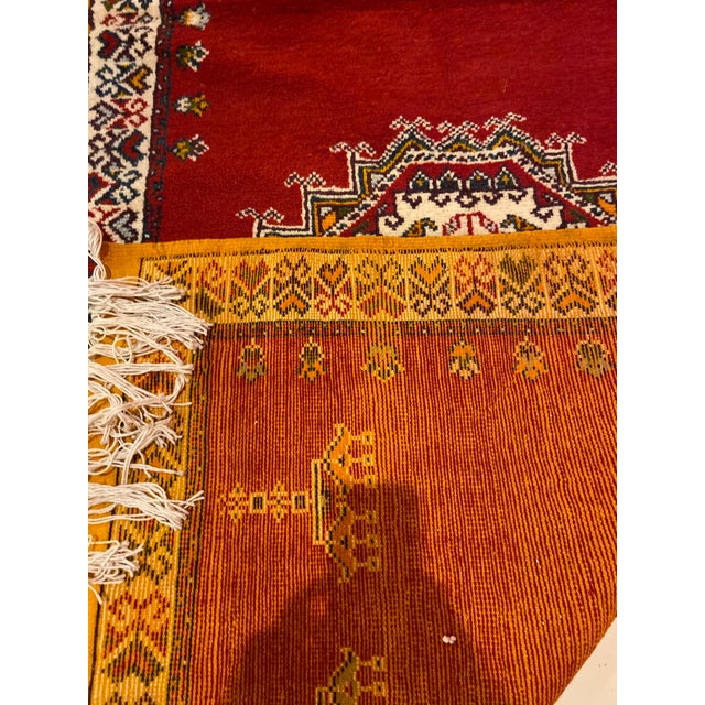 Berber Medium Rug Handwoven Wool With Abstract and Geometric Elements For Sale In New York - Image 6 of 8