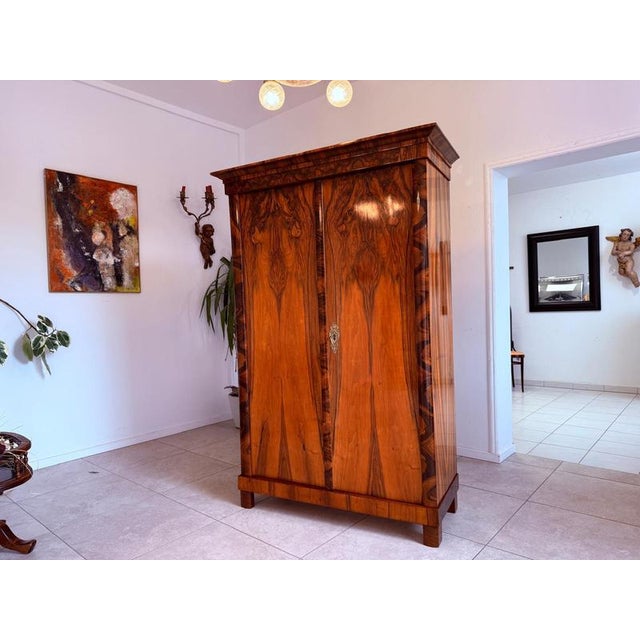 Original 2-door Biedermeier wardrobe/hall cabinet. Dimensions: Height x Width x Depth 187 x 123 x 57 cm. Beautiful...