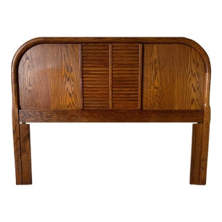 1970s Mid-Century Modern Queen Size Wood Headboard For Sale