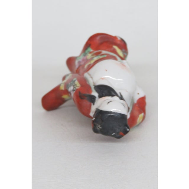 Red Porcelain Zhongli Quan Figurine Taoist Mythology Good Fortune Mid Century 4974b For Sale - Image 8 of 10