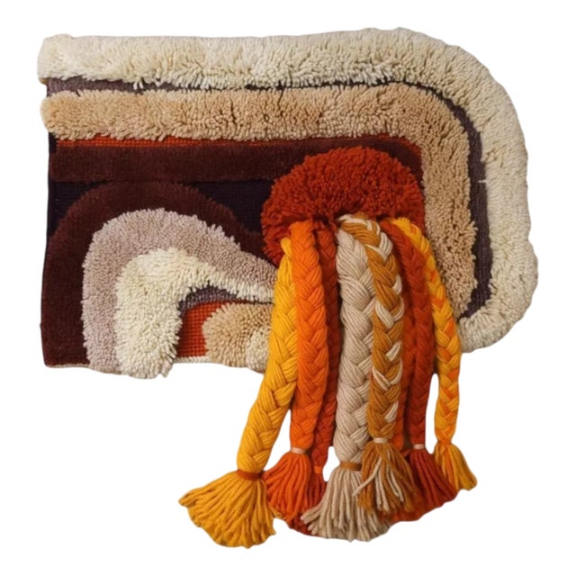Mid-Century Modern German Wool Wall Tapestry, 1970s For Sale