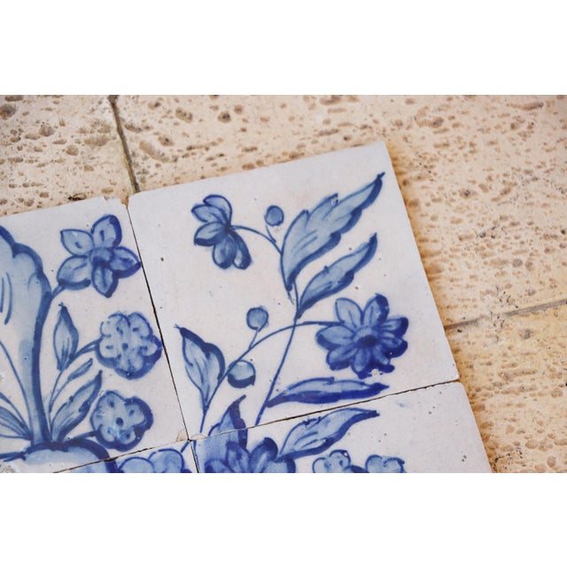 Tile Mural Panel Depicting a Baroque Jardinière With Flowers, Portuguese, 18th Century For Sale - Image 12 of 13