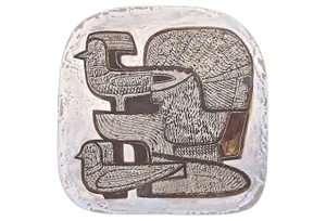 1960s Mid-Century Modern German Cubist Art Pottery Tray