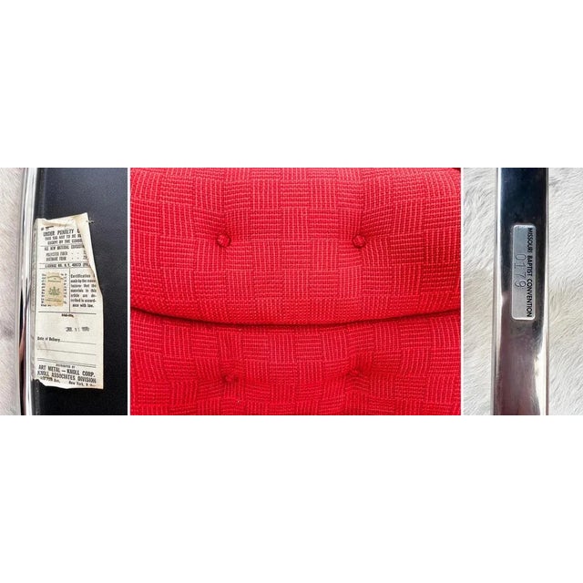 Vintage Red Leather Chair by Charles Pollock for Knoll, 1970 For Sale - Image 9 of 10